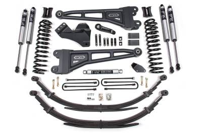 BDS 4 Inch Lift Kit w/Radius Arm w/Fox Shocks and Rear Block Kit for Ford F250/F350 Super Duty w/Overloads (08-10) 4WD Diesel (1938FS)