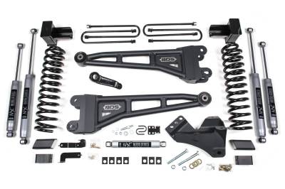 BDS 4 Inch Lift Kit w/Radius Arm, Fox Shocks, and 5" Rear Block Kit for Ford F250/F350 Super Duty w/2 Leaf Main (17-19) 4WD Diesel (1520FS)