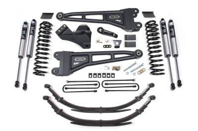 BDS 4 Inch Lift Kit w/Radius Arm, Fox Shocks, and Leaf Springs for Ford F250/F350 Super Duty (11-16) 4WD Diesel (1597FS)