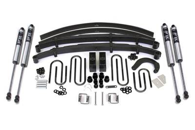 BDS 4 Inch Lift Kit w/Fox Shocks and 4" Rear Block w/Add-A-Leaf for Chevy/GMC 3/4 Ton Truck/Suburban (77-87) 4WD (126FS)
