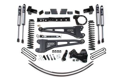 BDS 6 Inch Lift Kit w/Radius Arm, NX2 Shocks and 5" Rear Block Kit for Ford F250/F350 Super Duty w/2 Leaf Main (17-19) 4WD Diesel (1580H)