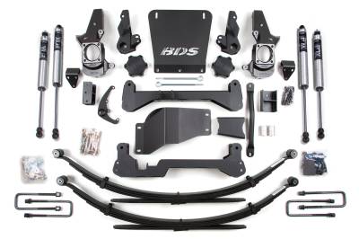 BDS 7 Inch Lift Kit w/Fox Shocks and Leaf Springs for Chevy Silverado or GMC Sierra 2500HD/3500 w/Narrow Track Knuckle (01-10) 4WD (1822FS)
