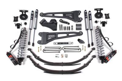 BDS 4 Inch Lift Kit w/Radius Arm FOX 2.5 Performance Elite Coil-Over Conversion and Leaf Springs for Ford F250/F350 Super Duty (05-07) 4WD Diesel (1933FPE)