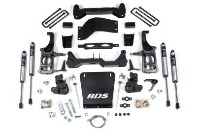 BDS 4.5 Inch Lift Kit w/Fox Shocks and 3" Rear Block Kit for Chevy Silverado or GMC Sierra 2500HD/3500 w/Overload (11-19) (1820FS)