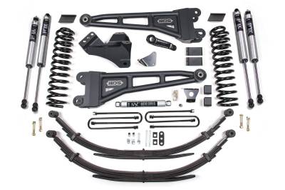 BDS 6 Inch Lift Kit w/Radius Arm, Fox Shocks and 6" Leaf Springs for Ford F250/F350 Super Duty (05-07) 4WD Diesel (1947FS)