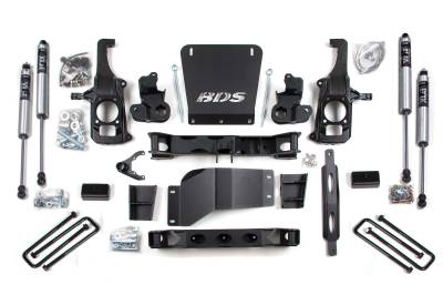 BDS 6.5 Inch Lift Kit w/Fox Shocks and 3" Rear Block Kit for Chevy Silverado or GMC Sierra 2500HD/3500 w/Overload (11-19) 2/4WD (199FS)